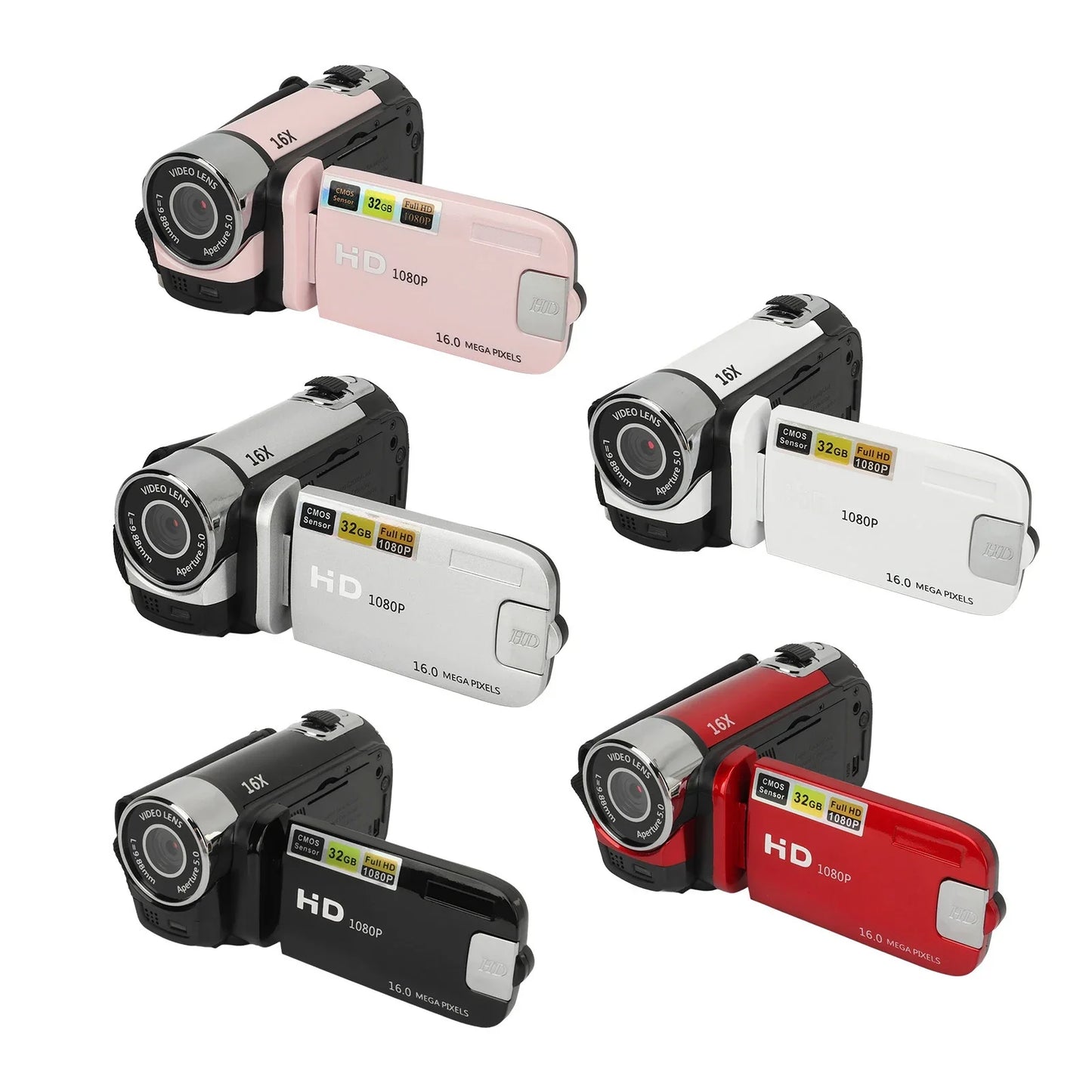 D90 1080P 16MP Digital Camera – 2.4" Rotatable Screen, 16X Zoom, HD Video Recorder with Fill Light