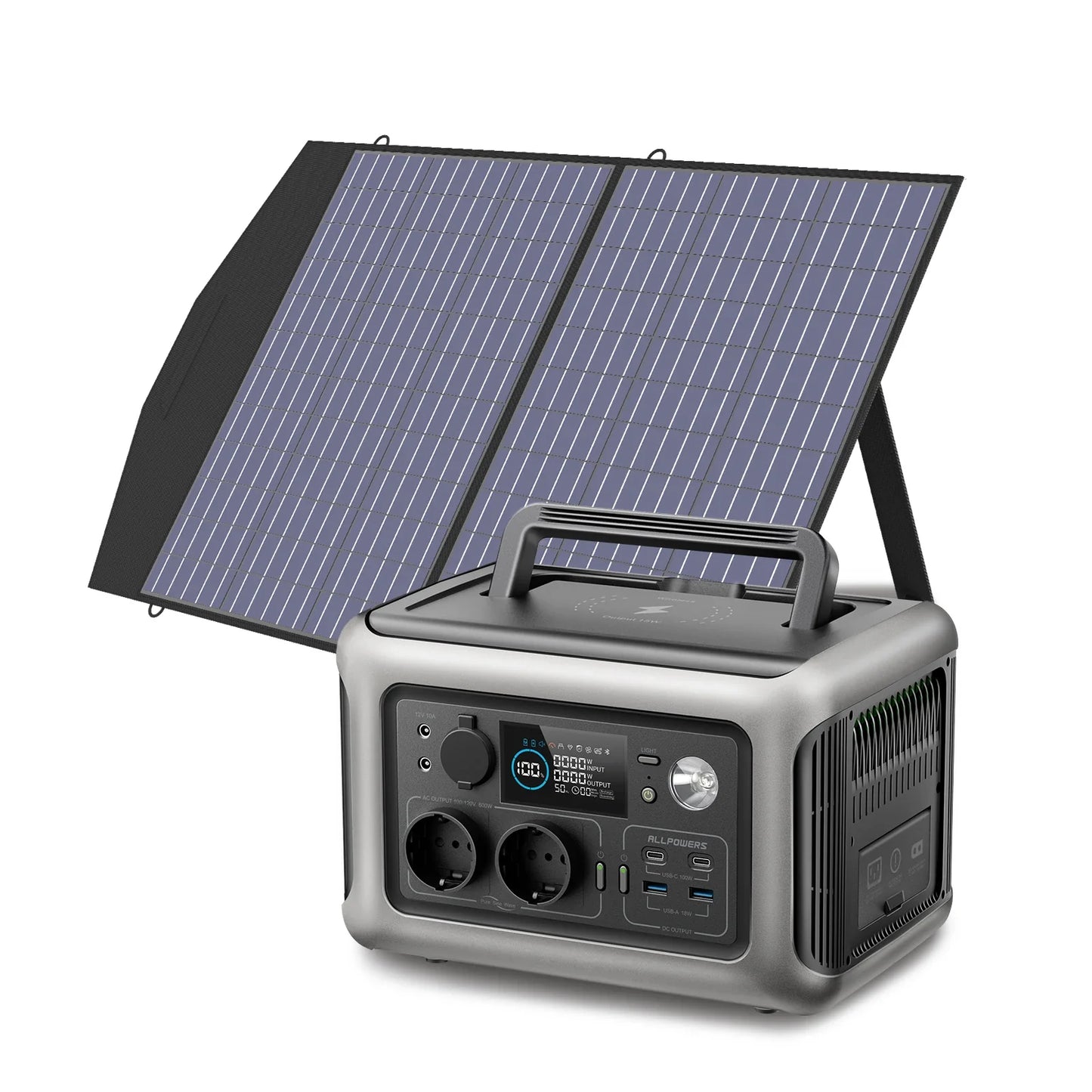 ALLPOWERS R600 Solar Generator - 600W, 299Wh LiFePO4 Portable Power Station with Optional Solar Panel and Solar Charger for Camping