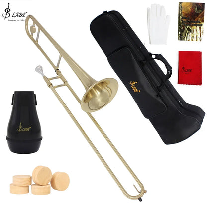 SLADE Bb Trombone Brass Wind Instrument - Tenor Alto Trombone with Cupronickel Mouthpiece & Accessories