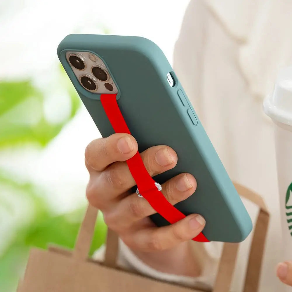 Flexible Elastic Silicone Phone Straps: Secure Hand Grip for iPhone, Samsung, Huawei & Xiaomi - Wristband Finger Ring Holder