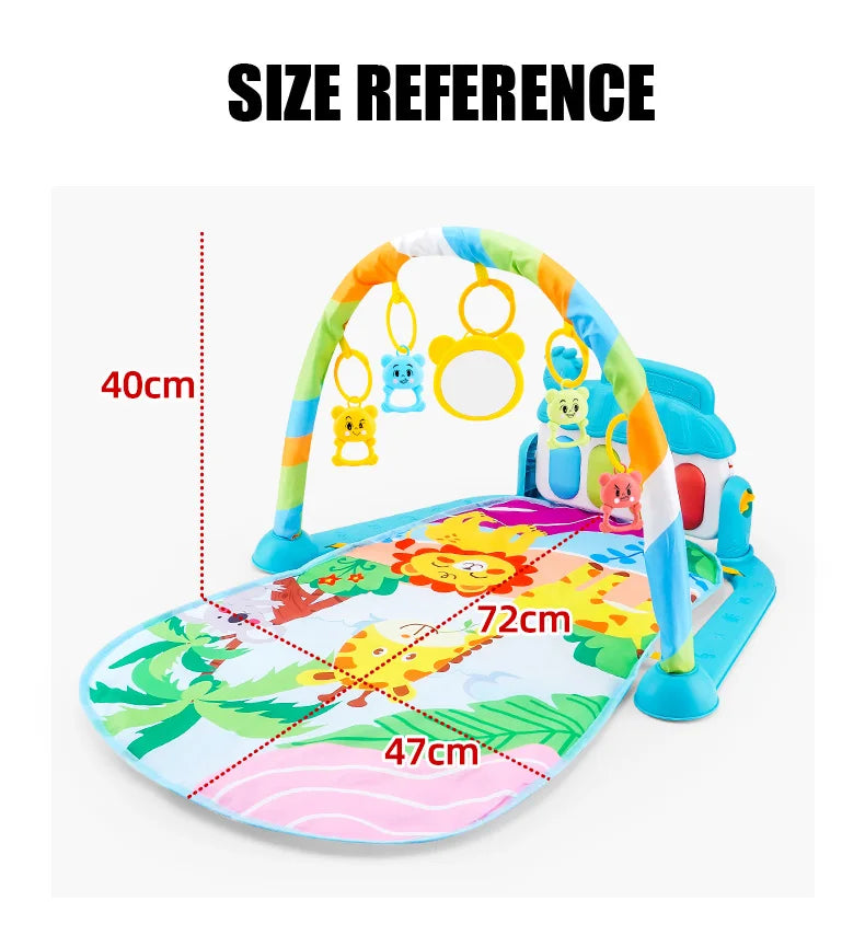 Baby Fitness Stand Music Play Gym – Newborn Piano Crawling Blanket & Pedal Activity Toy for Early Education (0-36 Months)