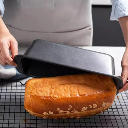 3-Piece Rectangular Nonstick Loaf Pan Set – Gray Carbon Steel Bread, Toast, Brownie & Pound Cake Baking Pans
