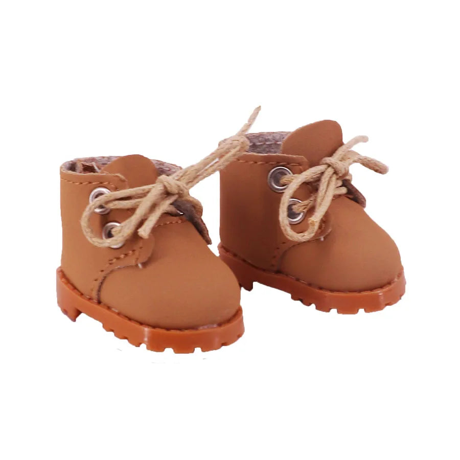 3.8cm Doll Canvas & Leather Shoes for 17cm Labubu Dolls – Cute Doll Clothes Accessories & Gift for Girls