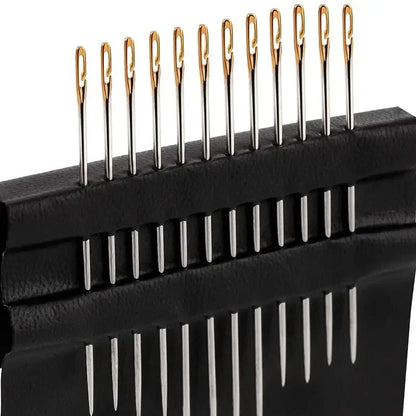 Blind Needle Side Hole Sewing Needles Set (12/24/36Pcs) Stainless Steel Easy Threading Needles for Elderly Hand Sewing & DIY Jewelry Crafts