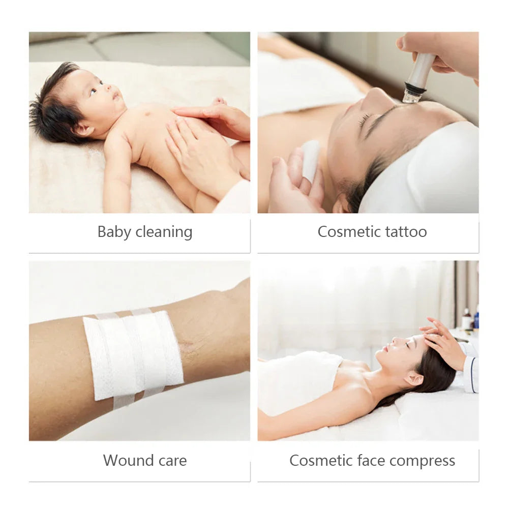 50/100PCS Sterile Non-Woven Gauze Pads - Waterproof Cotton Wound Care & First Aid Dressing Supplies