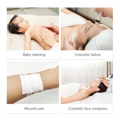 50/100PCS Sterile Non-Woven Gauze Pads - Waterproof Cotton Wound Care & First Aid Dressing Supplies