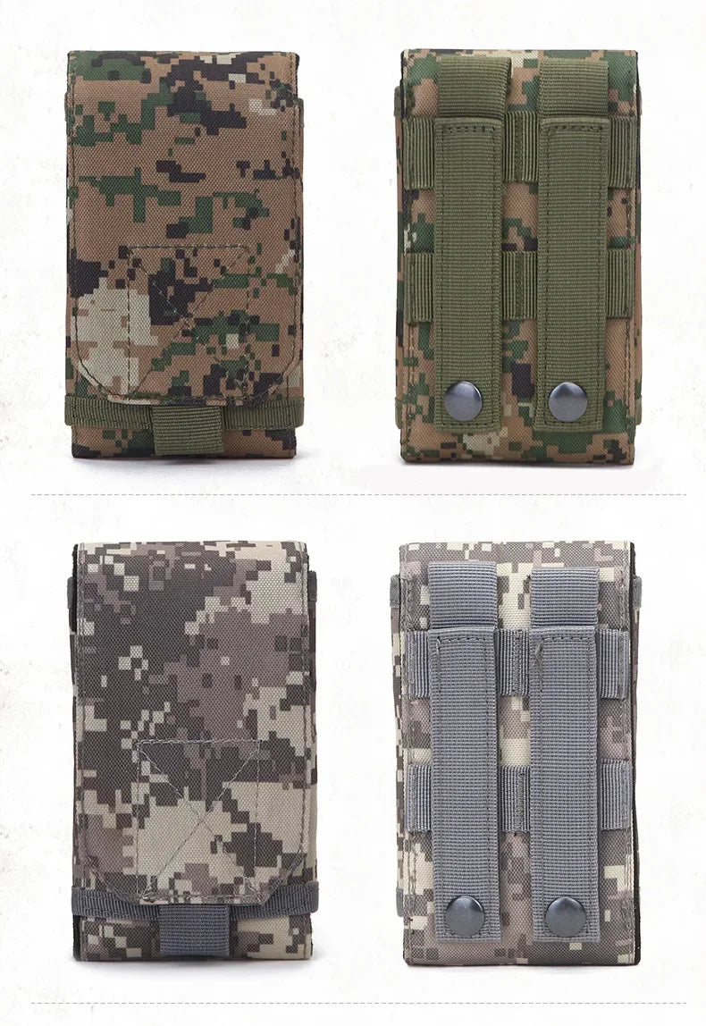 Waterproof Outdoor Camo Tactical Phone Holder – Nylon Waist Belt EDC Hunting Bag