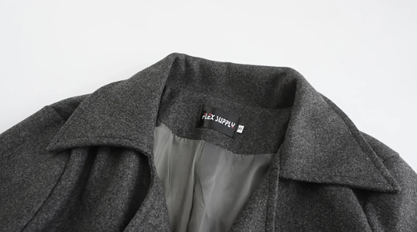 Men's Autumn & Winter Double-Breasted Casual Top Coat – Fashionable Mid-Length Coat for Men