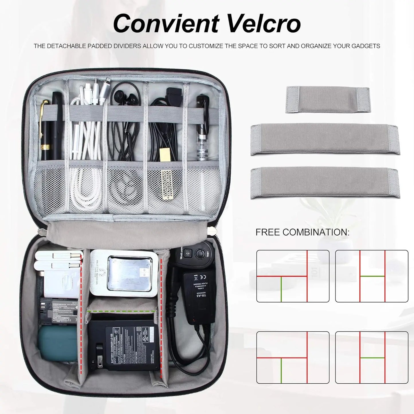 Waterproof Cable Storage Bag: Digital Electronic Accessories Organizer - Portable Travel Case for Cables and Chargers