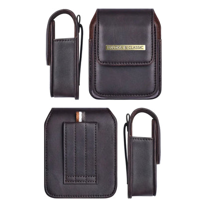 Premium Leather Samsung Galaxy Z Flip 5/4/3/5G Case - Magnetic Phone Bag with Fashion Holster, Luxury Waist Belt Pouch for Men