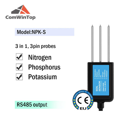 7-in-1 Soil Moisture, Temperature, Humidity, EC, pH & NPK Sensor with RS485, 4-20mA or 0-5V Output