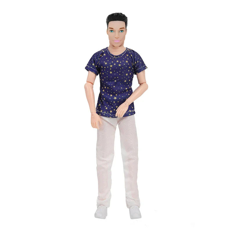 30cm Fashion Ken Doll – 1/6 Multi-Joint Movable Boyfriend with Clothes Suit, Dress-Up Toy for Kids