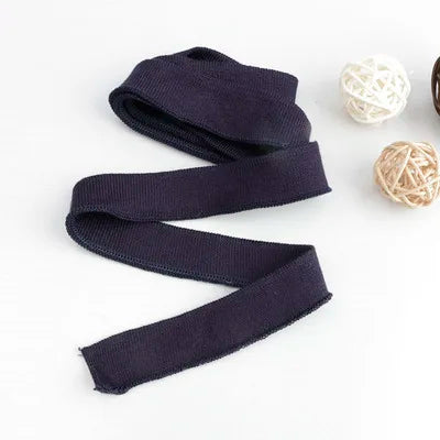 2CM Solid Color Ribbed Mercerized Cotton Knit – Soft T-Neck Short Cuffs with Elastic Edge