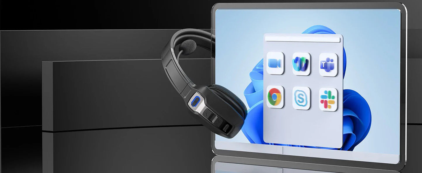 Bluetooth Trucker Headset with Microphone – Wireless On-Ear Headphones with AI Noise Cancelling & Mute Button