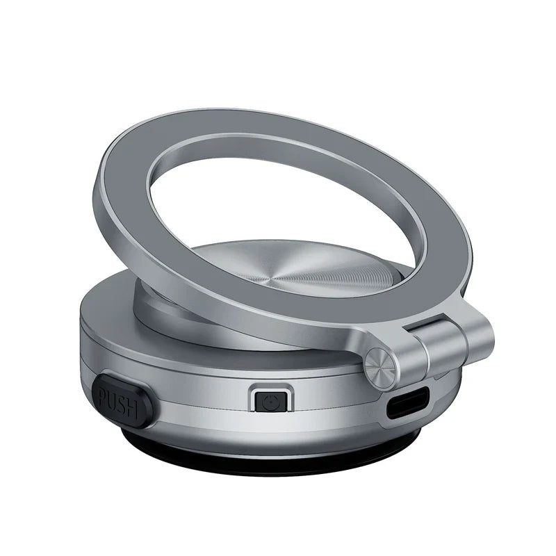 Intelligent Magsafe Car Mount – Magnetic Vacuum Mobile Phone Holder with Folding Swivel Stand and Strong Adsorption