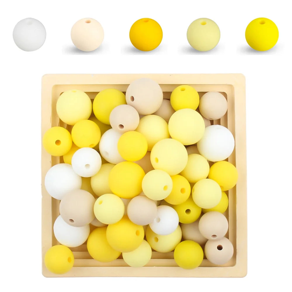 15mm Silicone Beads Set - Colorful Loose Beads for DIY Keychains, Jewelry & Beaded Pen Crafts