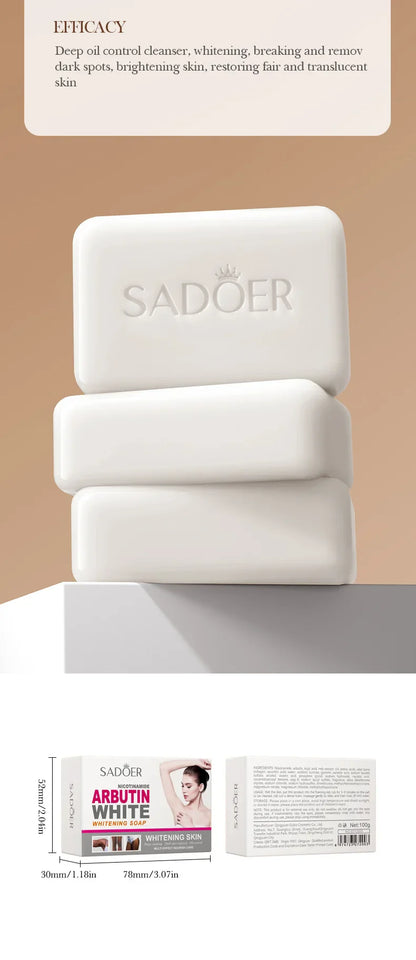 SADOER Niacinamide & Arbutin Facial Soap – Moisturizing, Brightening, Deep Cleansing Handmade Face & Body Wash Foam