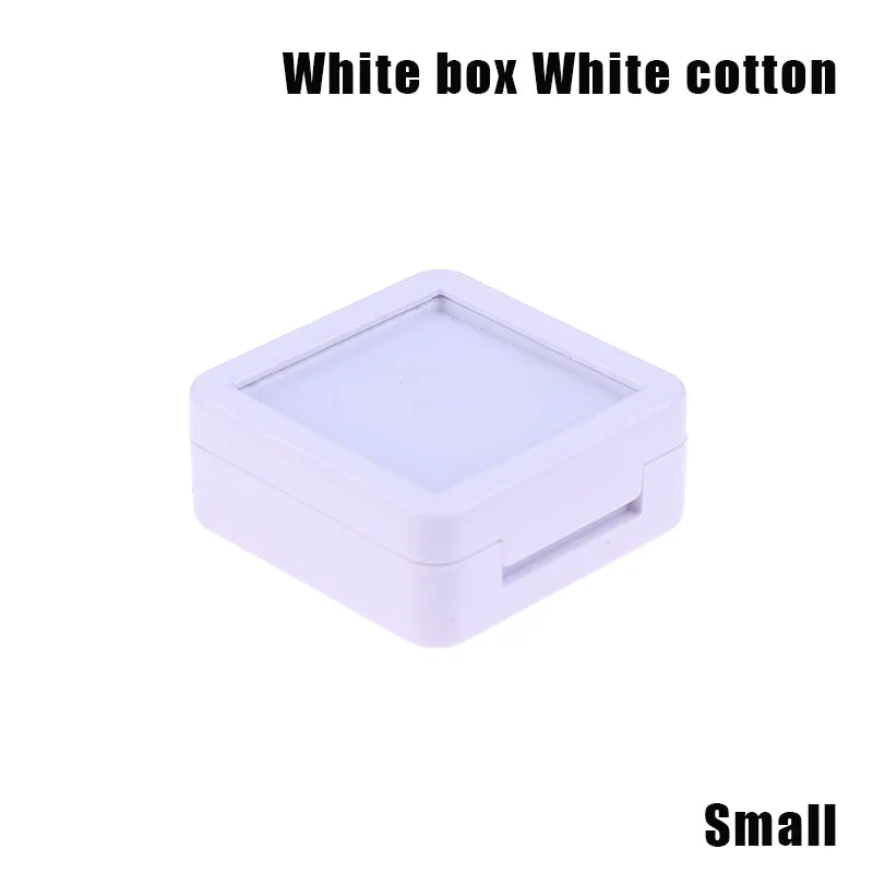Transparent Glass Lid Gem Storage Box – Jewelry Display Case for Diamonds, Gemstones & Pendants Holder Container