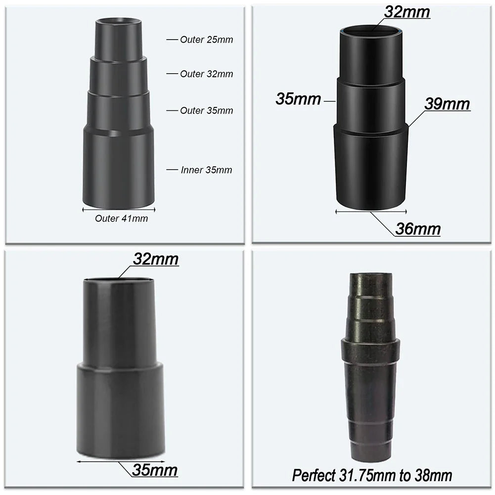 4pcs Vacuum Attachment Adapter Kit – 1 1/2 Inch to 1 1/4 Inch Pool Hose Converter for Vacext's Vacuum Hose