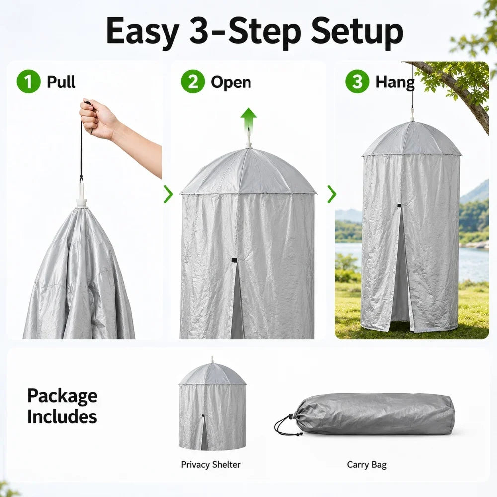 Portable Pop-Up Privacy Shelter - Hanging Changing & Shower Tent for Camping, Car Tailgate & Outdoor Use