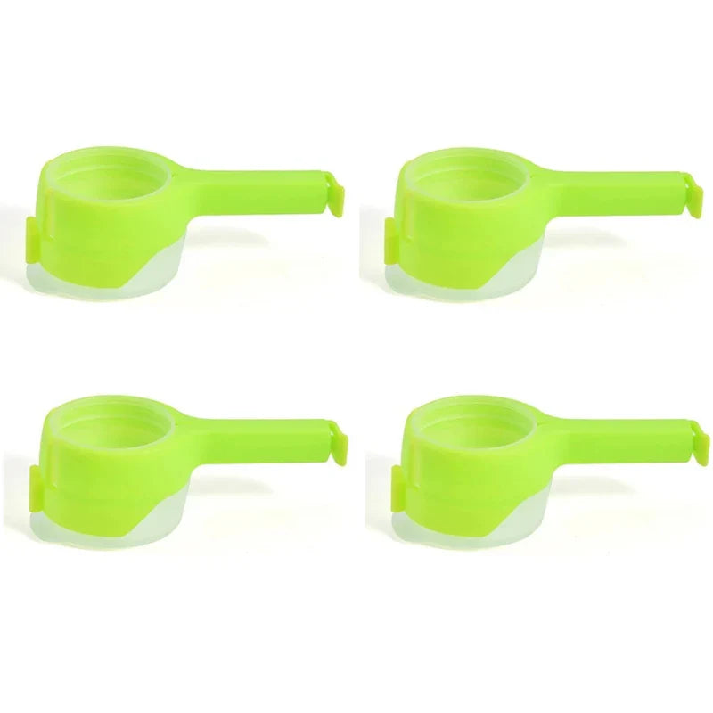 Food Storage Bag Clips with Pour Spouts - Kitchen Chip Sealer Clips, Plastic Cap for Freshness