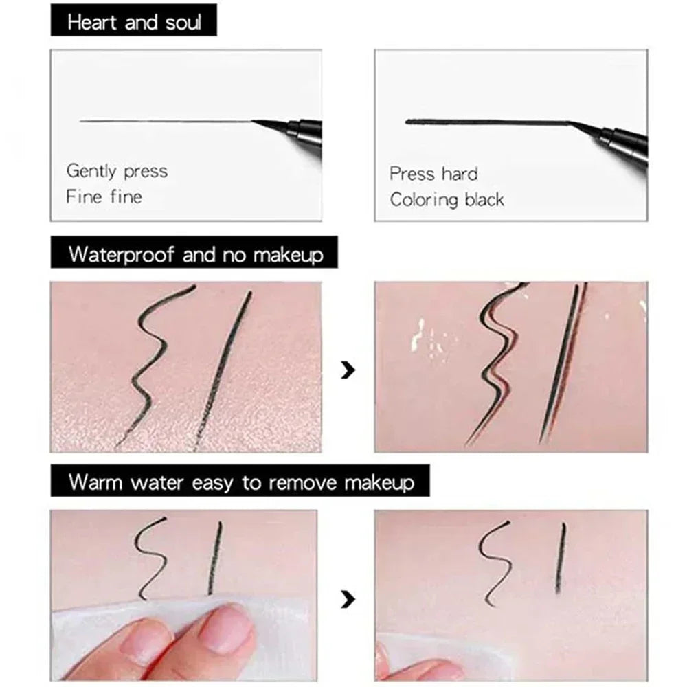 Quick-Dry Waterproof Eyeliner Pencil – Long-Lasting Matte Smooth Eye Makeup Pen