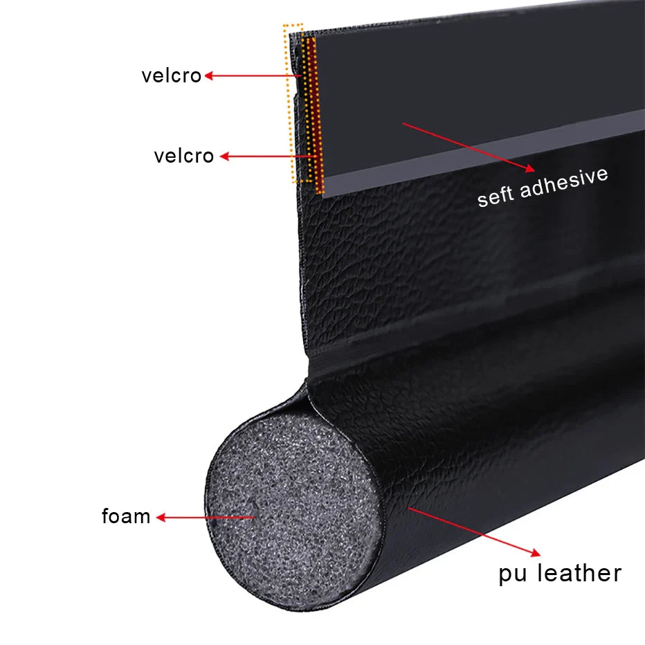 Adjustable Door Bottom Seal Strip - Weatherstrip, Draft Stopper, Anti-Cold, One Side Gap Blocker, Foam Weather Strip for Enhanced Insulation