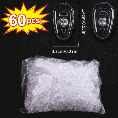 DIY Clear Oval Air Chamber Eyeglass Nose Bracket - Silicone Nose Pads, Anti-Drop Eyewear Bracket for Sunglasses & Glasses Accessories