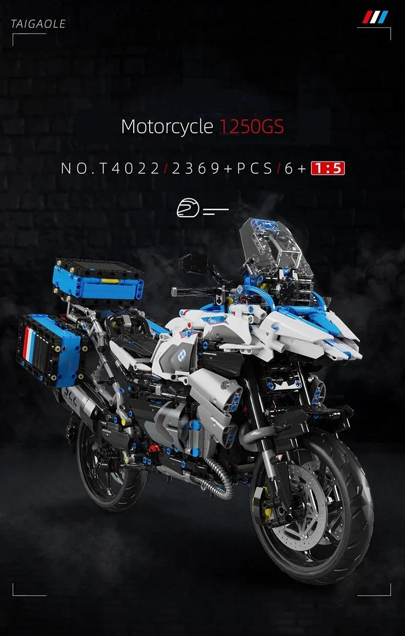 High-Tech 1:5 Motorcycle Model – Modular Brick Racing Motorbike Building Set Toy for Boys T4022