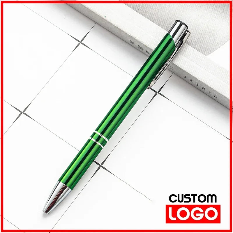 50PCS Custom Metal Ballpoint Pens — Personalized Engraved Logo Advertising Pen, Ideal Gift and Promotional Item