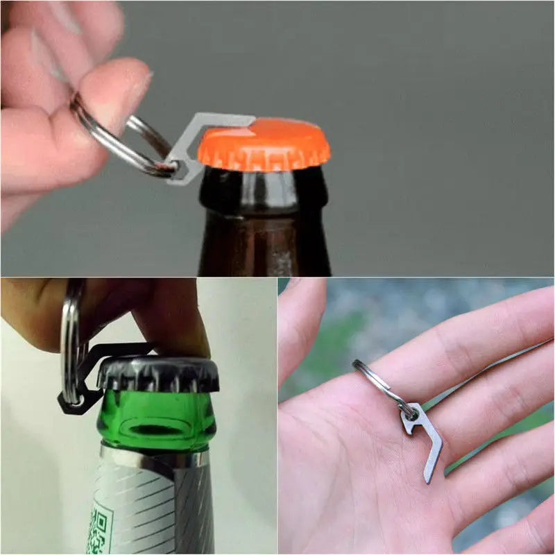 Mini EDC Bottle Opener Keyring – Lightweight Pocket Tool for Outdoor Camping, Hiking, Utility Gadget Keychain