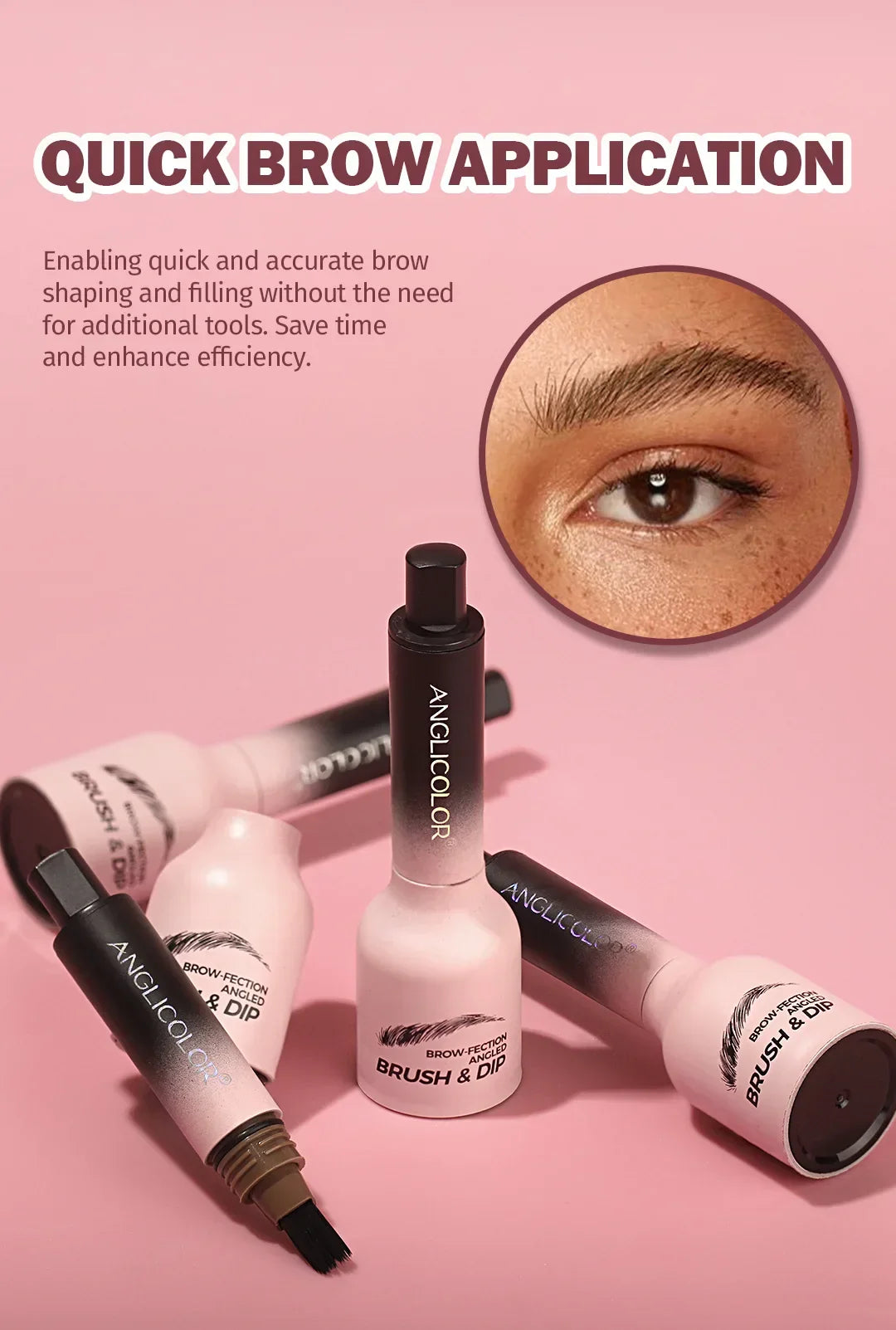 Wild 3D Eyebrow Pencil – Square Angled Brush Velvet Brow Dye Cream, Waterproof & Anti-Smudge Tint Pen