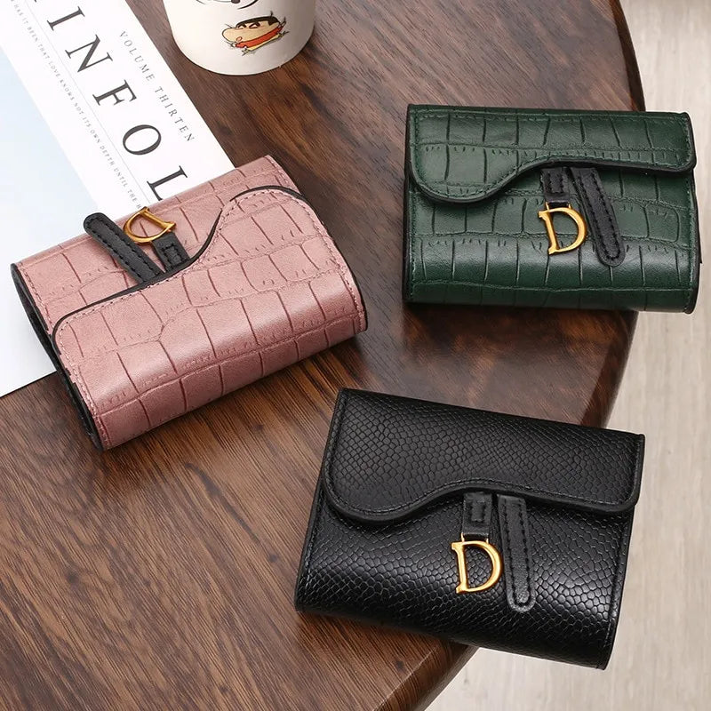 Women's Luxury PU Leather Card Holder Wallet: Mini Letter Wallet with Multi Card Slots - Small, Multi-Functional Clutch Bag
