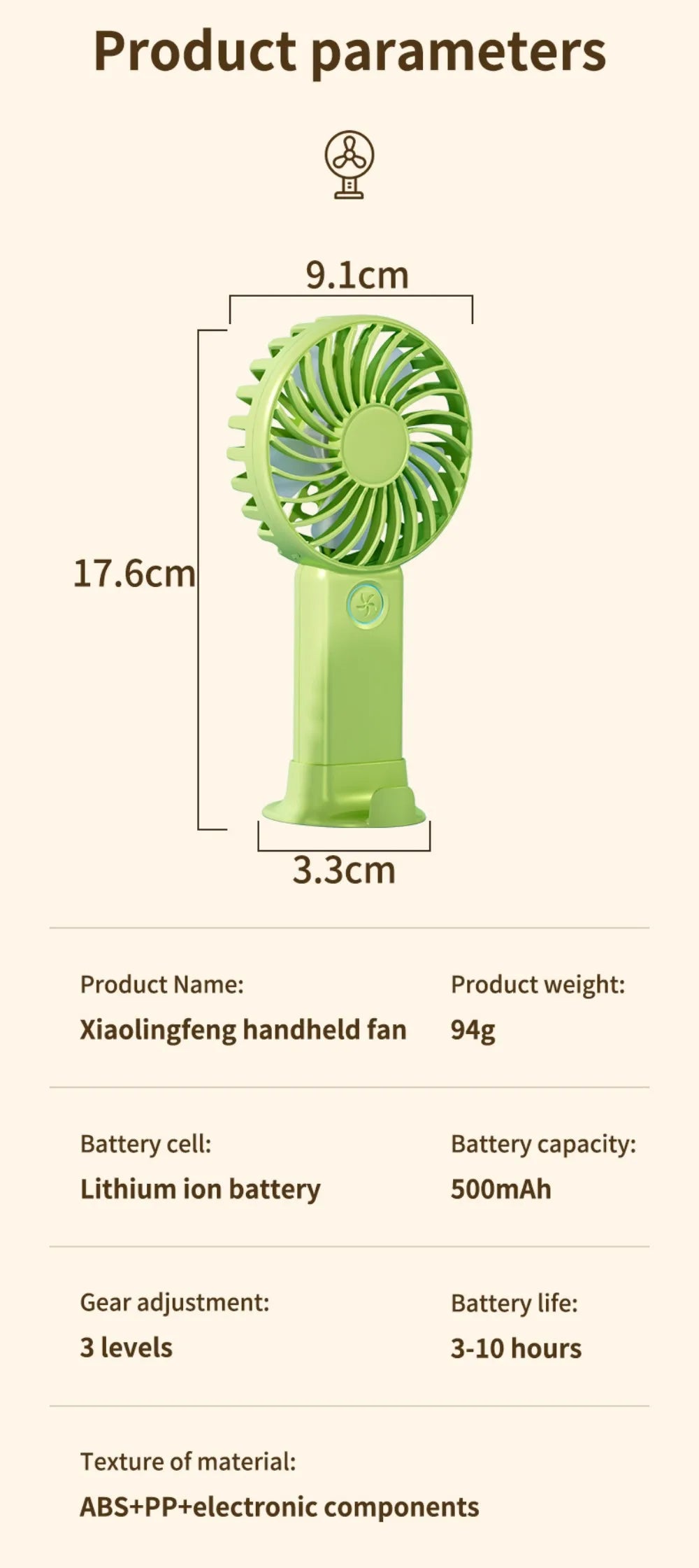 Portable Mini USB Fan – Handheld & Desktop Fan with Phone Holder, 3-Speed Adjustable Wind, Long Battery Life, Multi-Function Cooling Fan