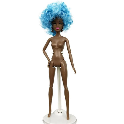 Adollya 32cm 1/6 African Doll — 10-Joint Movable Black American BJD Doll with Makeup, Toy for Girls & Kids Gifts