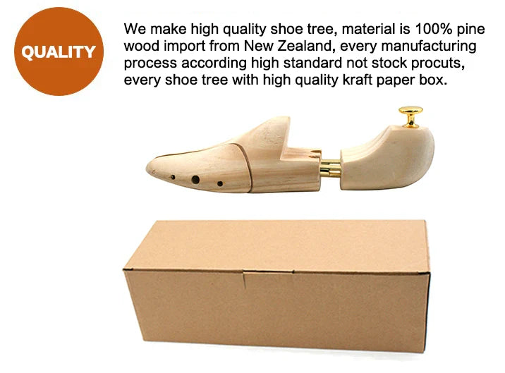 Adjustable Twin Tube Shoe Trees for Men & Women – New Zealand Pine Wood Shoe Shaper
