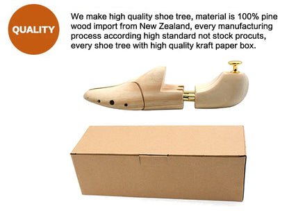 Adjustable Twin Tube Shoe Trees for Men & Women – New Zealand Pine Wood Shoe Shaper