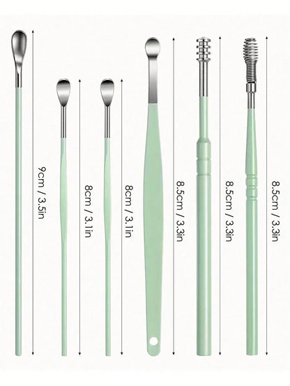 Stainless Steel Ear Cleaning Tool Kit – Ear Pick & Earwax Remover with Storage Bag
