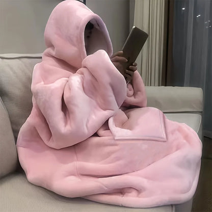 Ultra Soft Oversized Hoodie Blanket — Reversible Sherpa Fleece Sweatshirt with Kangaroo Pocket, Machine Washable