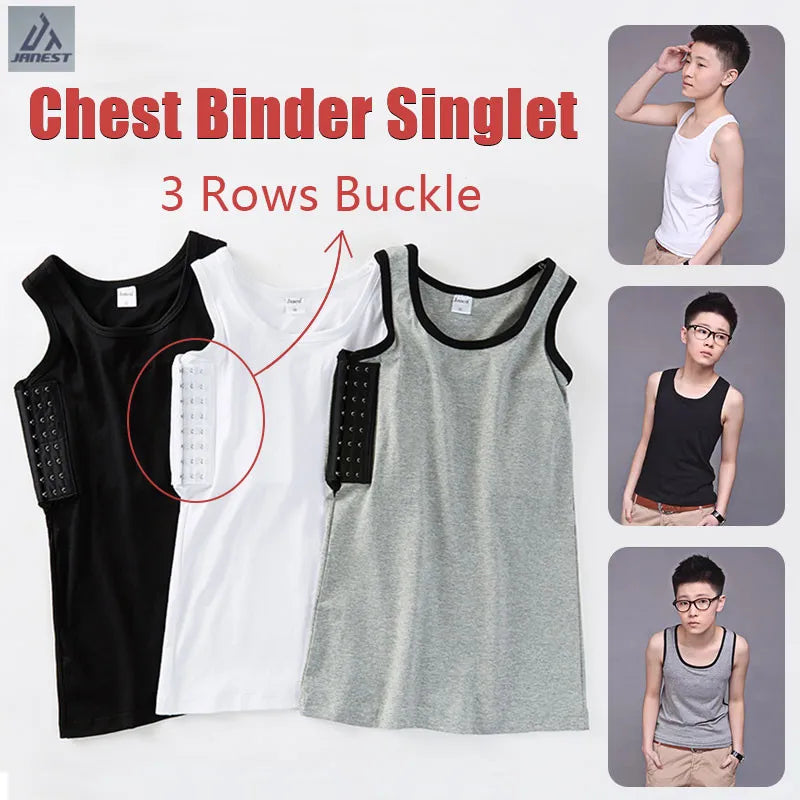 360° Full Coverage Chest Binder – Long-Style Sports Binder with 3-Row Buckle, Comfortable & Breathable