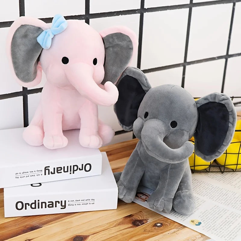 Comfort Sleeping Elephant Plush Toy - Pink & Grey Soft Elephant Doll for Kids, Birthday & Holiday Gift
