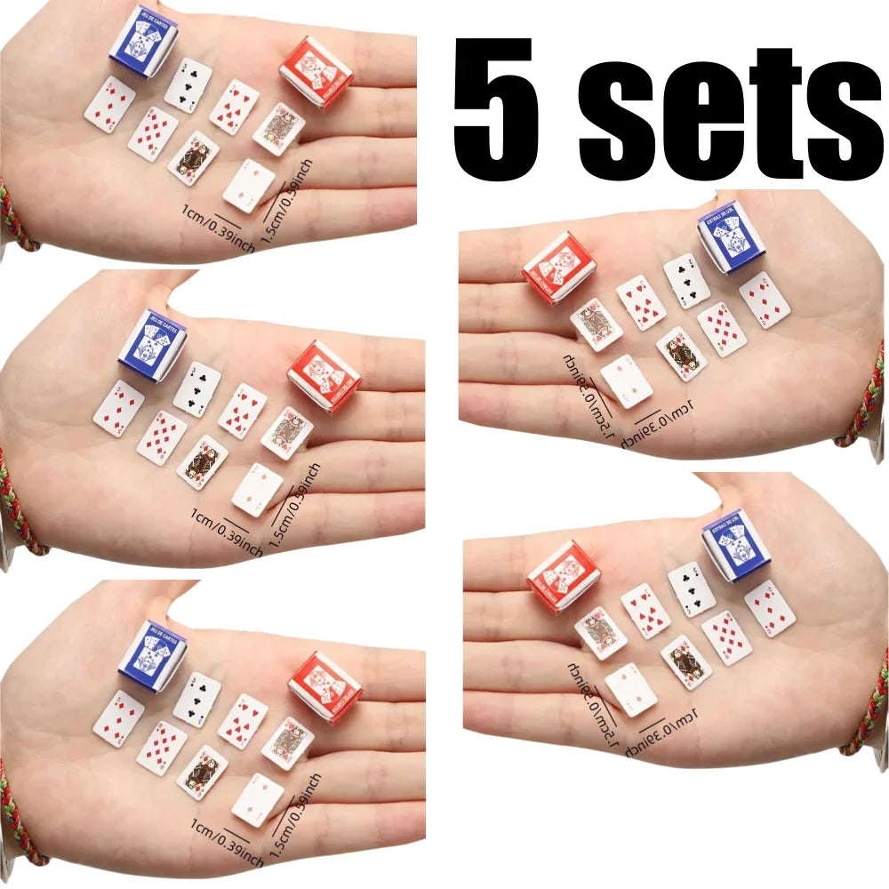 5 Sets Mini Portable Poker Cards – Fun Party Game for Teens & Adults, Ideal Birthday or Festive Gift