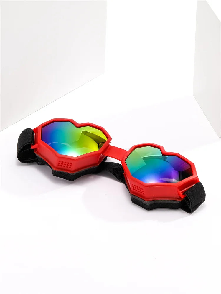 Pair of Love-Shaped Sunglasses – Windproof & UV Protection Ski Goggles