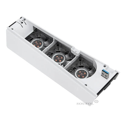 Upgraded PS5 Cooling Fan – Quiet USB 3.0 Hub with LED Light for Disc & Digital Edition Console Accessories
