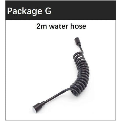 Black Toilet Bidet Sprayer Set - Handheld Bathroom Wash Spray Gun with Flexible Hose, Water Valve & Cleaning Shower Head