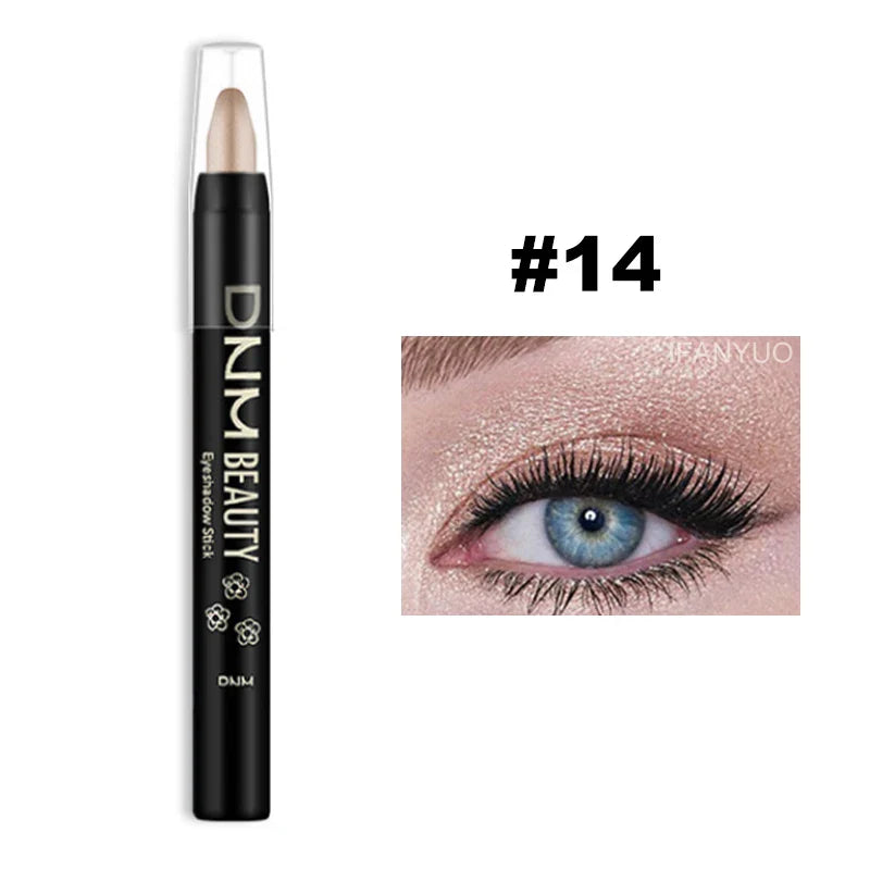 16-Color Pearlescent Eyeshadow Sticks – High Pigment Waterproof Glitter Eye Makeup Pencil, Long-Lasting & Smudge-Proof