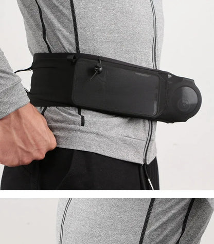 Large Capacity Sports Fanny Pack — Multi-Functional Running, Cycling & Hiking Bag with Elastic Mesh for Phone & Water Bottle