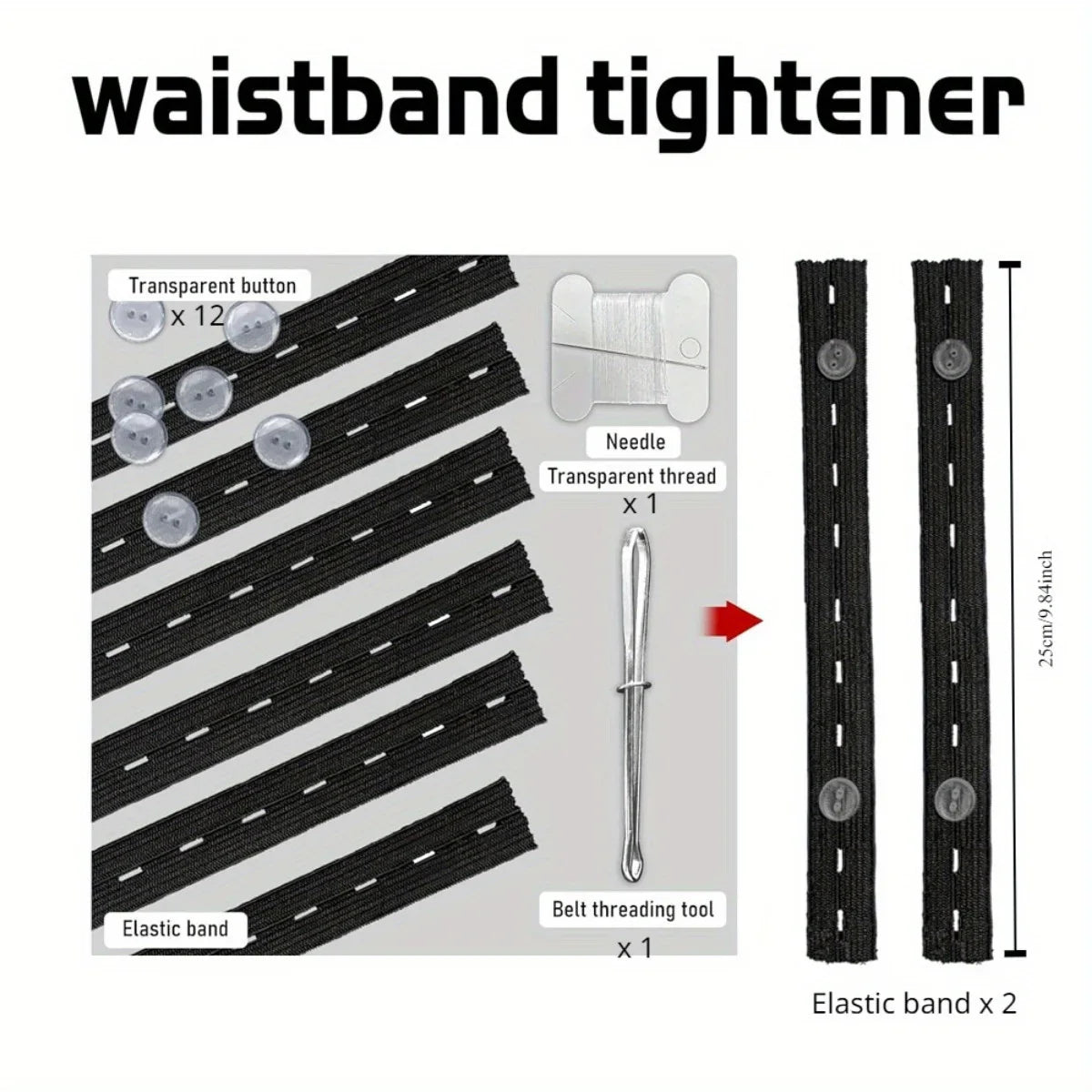 Invisible Belt Tightener Set (2pcs) – Seamless Trouser Waist Buckle Adjuster Sewing Tool