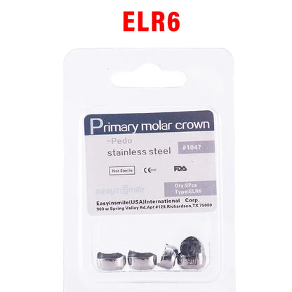 5PCS EASYINSMILE Kids Stainless Steel Dental Crowns – Primary Molar Teeth Refill D2-D7