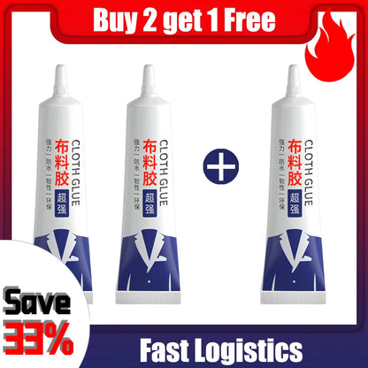 Fabric Glue Quick-Dry Adhesive — Clear Waterproof Strong Glue for DIY Cloth, Fiber, Jewelry, Crafts, and Leather Patching